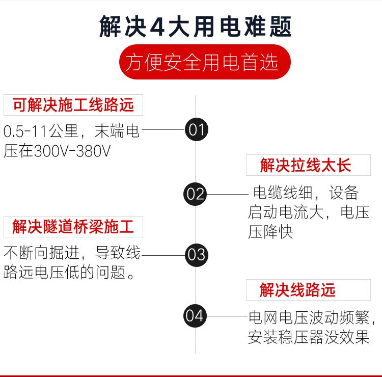 隧道施工升压降压器，解决4大用电难题